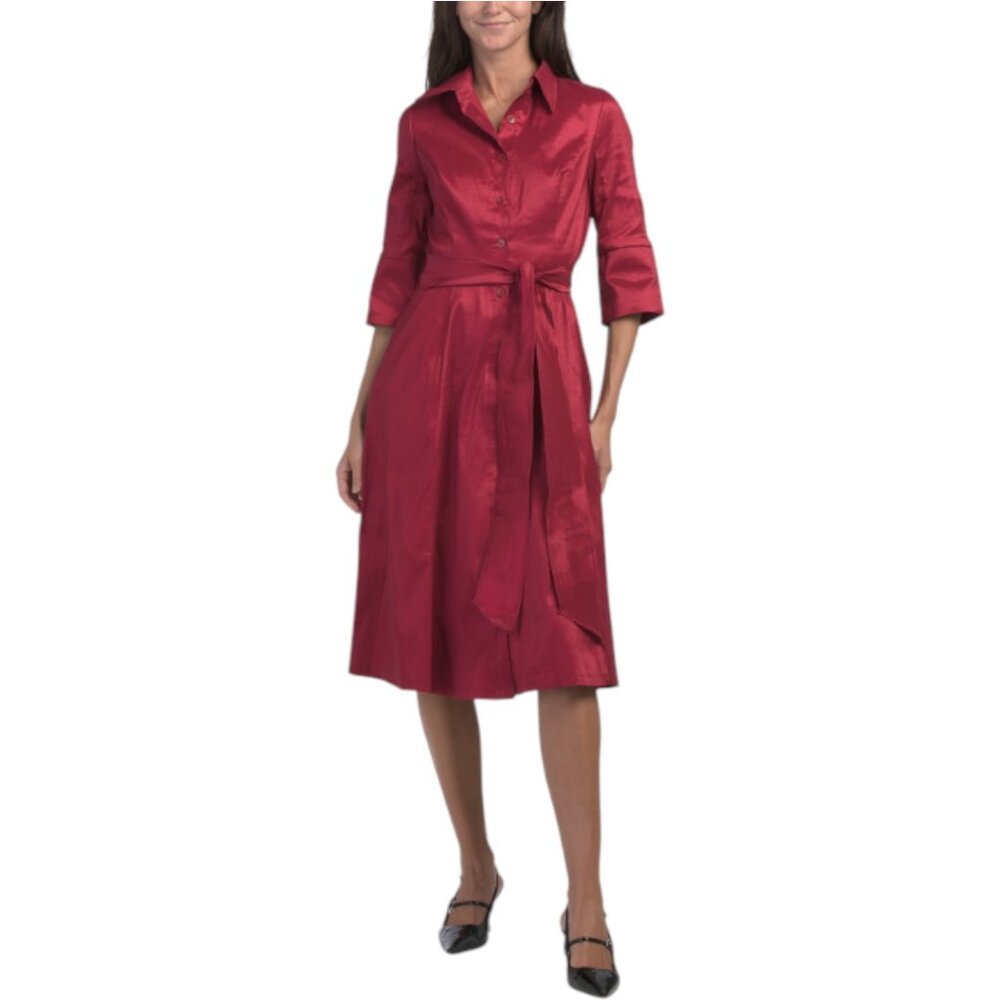 RENE BY RENE RUIZ Long Sleeve Taffeta Cocktail Shirt Dress